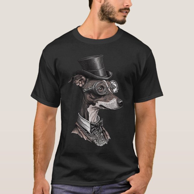 Camiseta Galgo Italiano Gótico Steampunk (Frente)