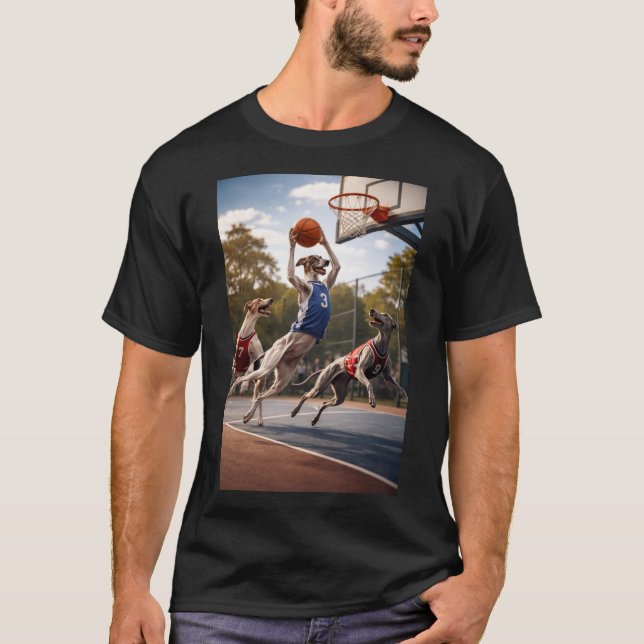 Camiseta Galgos jogando basquete (Frente)