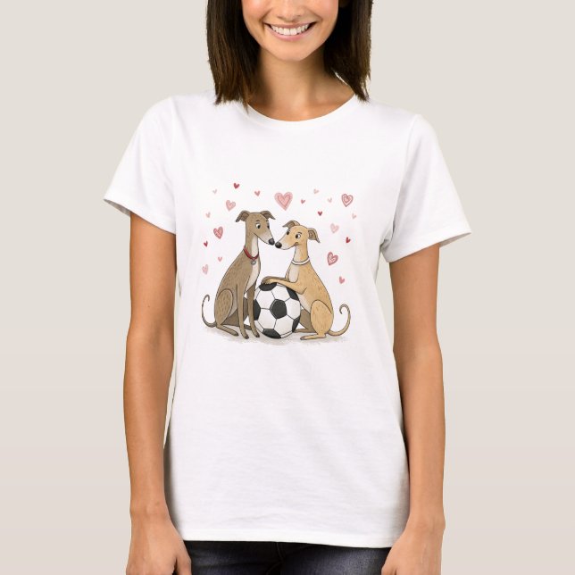 Camiseta Galgos with soccer ball for Valentine's Day (Frente)