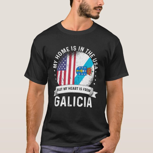 Camiseta Galician American Patriot Grown Proud Home USA Fla (Frente)