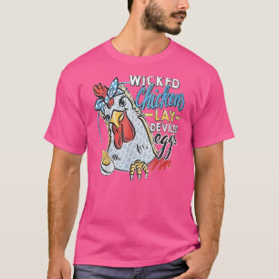 Camiseta Galináceas Perversas Põem Ovos Diabólicos Galinha