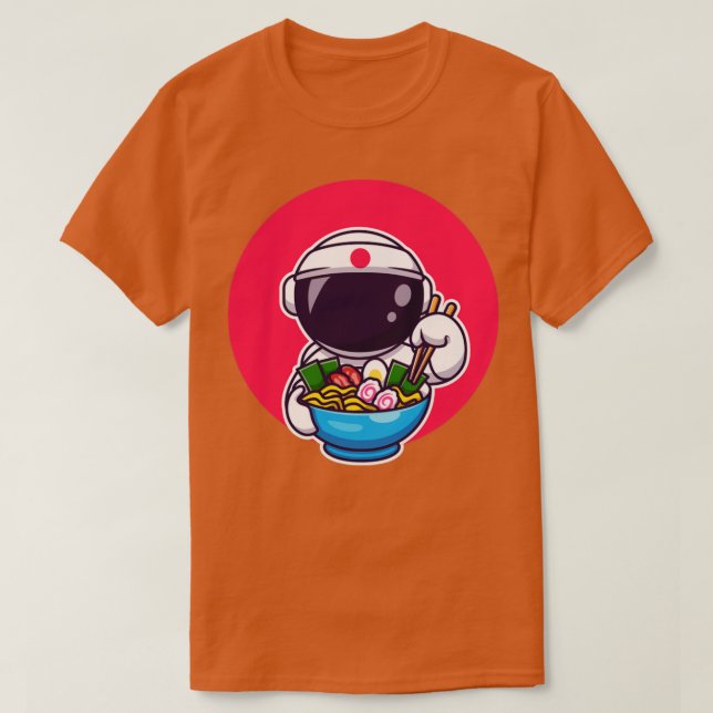 Camiseta Galinha Astronauta Comendo Ramen (Frente do Design)