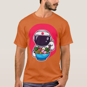 Camiseta Galinha Astronauta Comendo Ramen