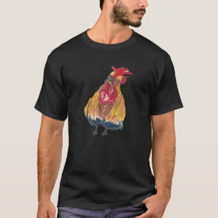 Camiseta Galinha Atrevida com um Galo de Atitude