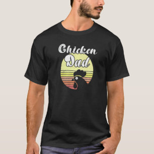 Camiseta Galinha Atrevida Galo Pai Galinha Pôr do Sol Retro