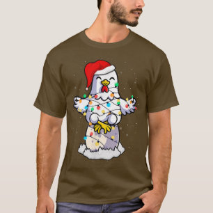Camiseta Galinha Bonita Com Luz De Natal Para Amor Com Fran
