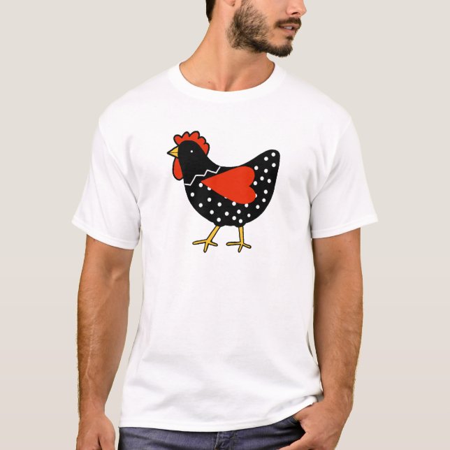 Camiseta Galinha bonito das bolinhas (Frente)