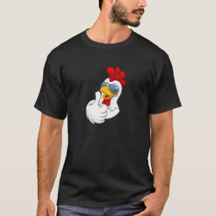 Camiseta Galinha Branca Legal com Óculos de Sol Polegares P