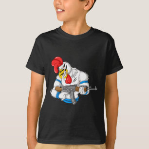 Camiseta Galinha Brava Desenho Animado Arma Galo Engraçado