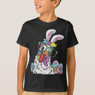 Camiseta Galinha Caça de Ovos Páscoa Coelhinhos Orelha Faze