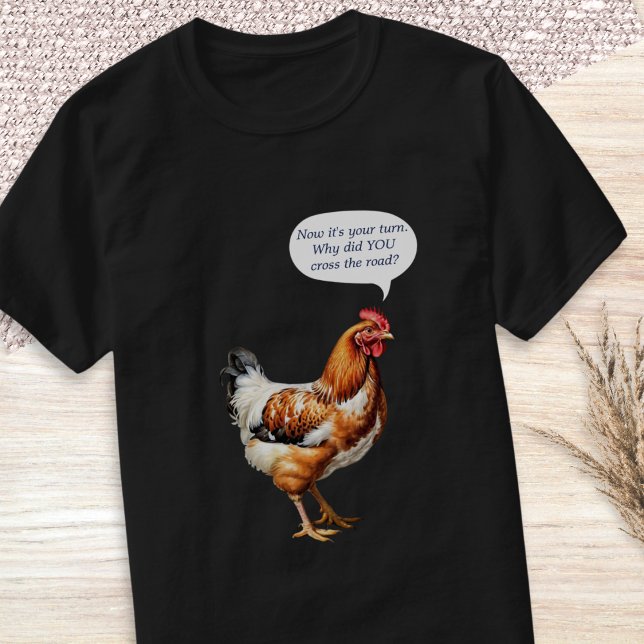 Camiseta Galinha Captura Engraçada pelo Humor Quirky Fazend (A funny t-shirt with chicken picture and humorous witty caption)