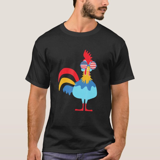 Camiseta Galinha Colorida Divertida (Frente)