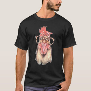 Camiseta Galinha Com Bandana Headband E Óculos