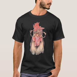 Camiseta Galinha Com Bandana Headband E Óculos Bonitos