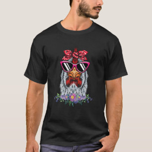 Camiseta Galinha Com Bandana Headband E Óculos De Fazenda D