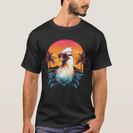 Camiseta Galinha com óculos de sol na praia