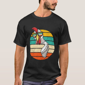 Camiseta Galinha Com Óculos Solares Aves De Capoeira