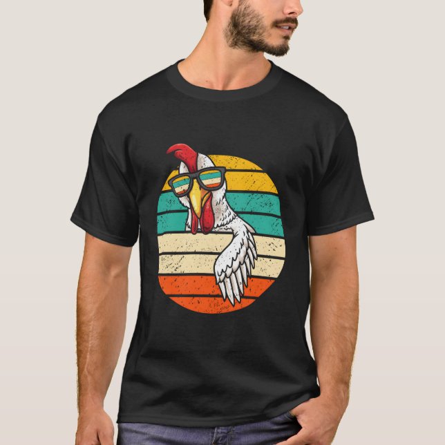 Camiseta Galinha Com Óculos Solares Aves De Capoeira (Frente)