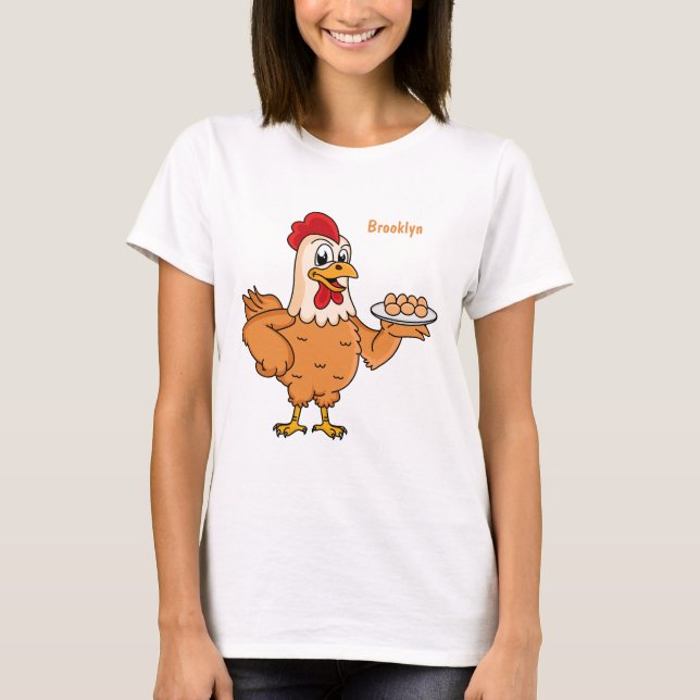 Camiseta Galinha com ovos na caricatura da placa (Frente)