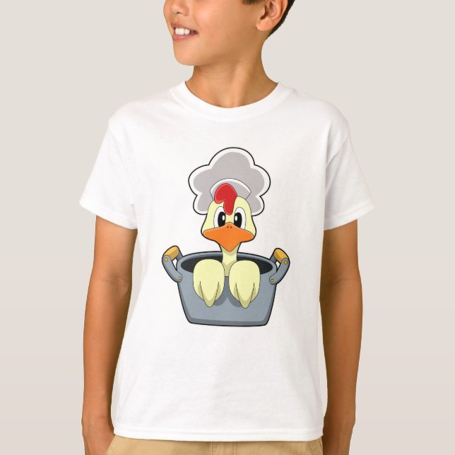 Camiseta Galinha com pote Cozinhar (Frente)
