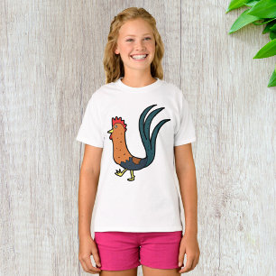 Camiseta Galinha de Desenho Animado Fofa
