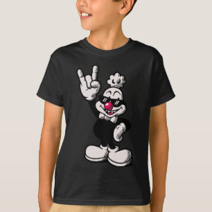 Camiseta Galinha de desenho animado legal Sinal de mão de r