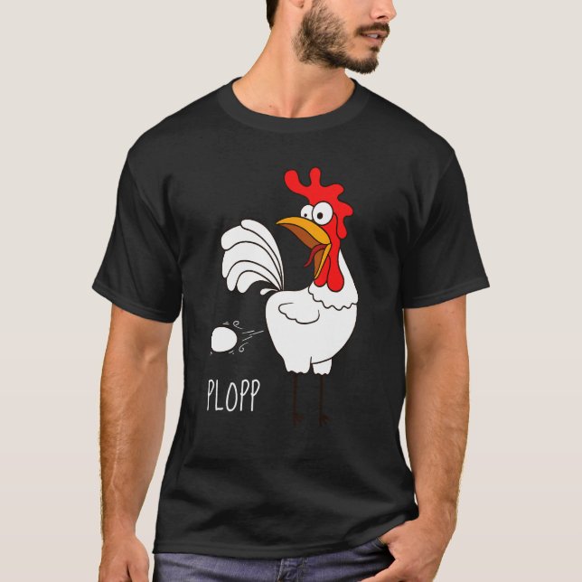 Camiseta Galinha-De-Efeito-De-Ovos-Plopp (Frente)