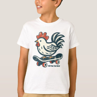 Camiseta Galinha de Fazenda de Skateboard Engraçado Persona