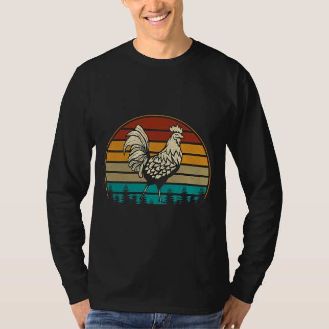 Camiseta Galinha de frango retrô-picante (Frente)
