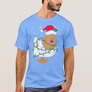Camiseta Galinha-de-Natal Bonita Luz-de-Natal Farmer Animal