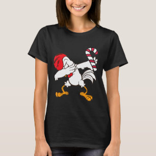 Camiseta Galinha de Natal D4bbing Galo Pirulito Dança