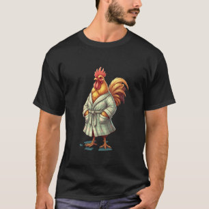 Camiseta Galinha de Nicho Primário, Galo em Um Robe, Mo Ati