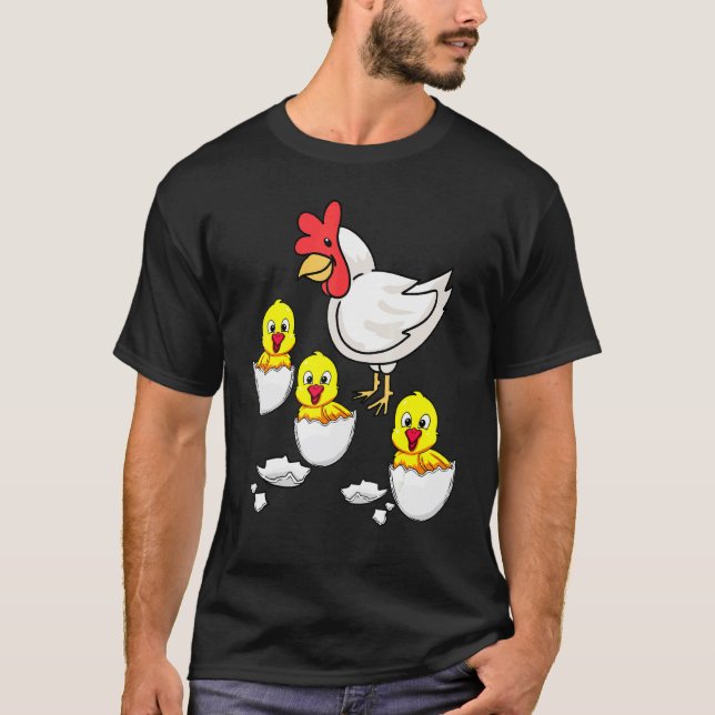 Camiseta Galinha de Páscoa Crianças Frango (Frente)
