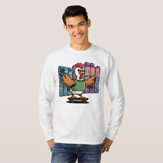Camiseta Galinha de Patins - Arte de Pixel Retroativa Legal