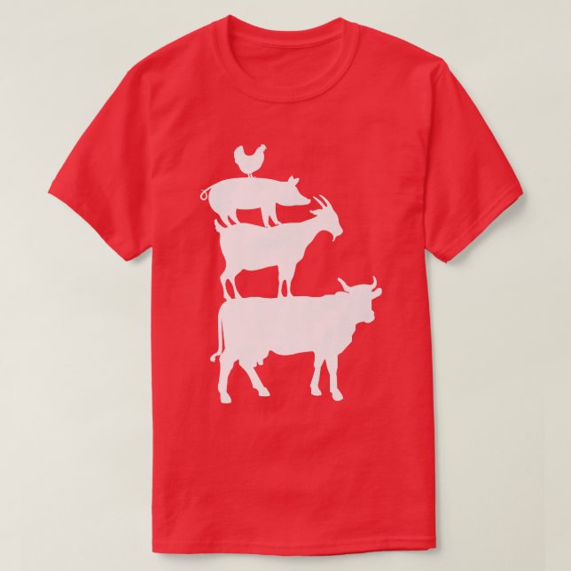 Camiseta Galinha de Porco de Casca de Vaca (Frente do Design)