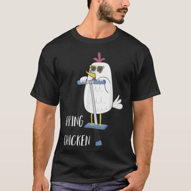 Camiseta Galinha De primavera No Pogo Passe Galinha Engraça (Frente)