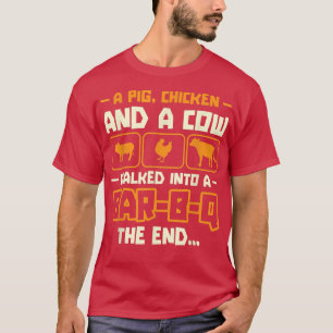 Camiseta Galinha De Suíno E Vaca Entraram Num Bar B Q O