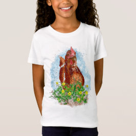 Camiseta Galinha desenhada pela Mão