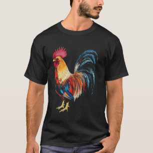 Camiseta Galinha-do-galo-do-galo Galinha-do-rábano Desi Grá