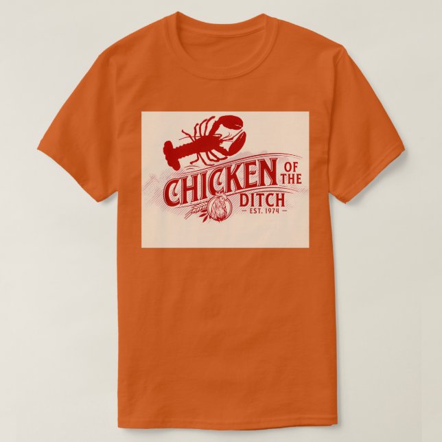 Camiseta Galinha Do Lixo Retro Vintage Crawfish Cajun (Frente do Design)