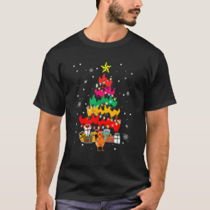 Camiseta Galinha do Papai Noel Árvore de Natal Caixas de Pr