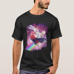 Camiseta Galinha do Sorvete do Lazer Rave Space Cat Andando