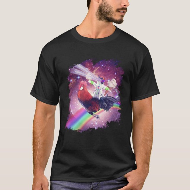 Camiseta Galinha do Sorvete do Lazer Rave Space Cat Andando (Frente)