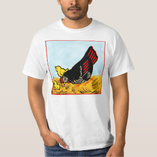 Camiseta Galinha do vintage e impressão dos pintinhos