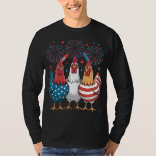 Camiseta Galinha dos EUA Bandeira Patriótica 4 de julho Men