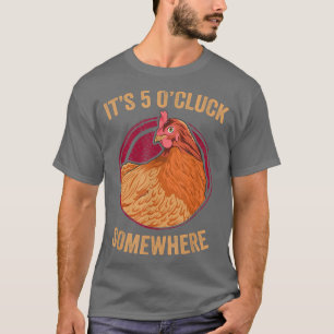 Camiseta Galinha Engraçada 5 O'Cluck Backyard Chicote