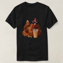 Galinha Engraçada Amante de Café Óculos de Sol Hen