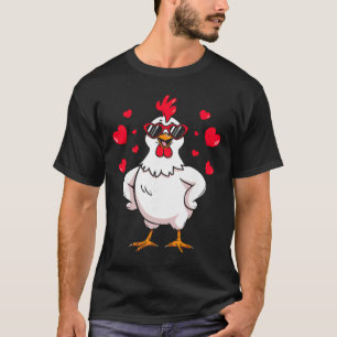 Camiseta Galinha Engraçada Dia dos Namorados Coração Humor