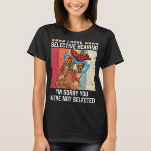 Camiseta Galinha Engraçada Ececado Em Farma De Audição Sele