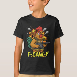 Camiseta Galinha Engraçada F Caw F Ttle Galo Comando 80s Mo